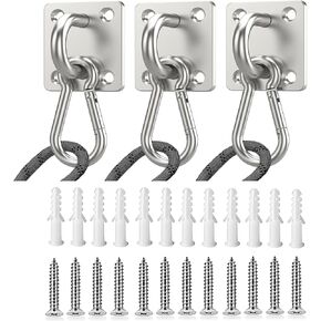 خطاف جداري مثبت على شكل ربطة عنق للكلاب مزود بمشبك - مقود آمن للكلاب في الأماكن الداخلية والخارجية، إدارة عملية للمقود من الفولاذ المقاوم للصدأ للكلاب الصغيرة والمتوسطة والكبيرة التي يصل وزنها إلى 500 رطل (قطعة واحدة: فضي) in Kuwait