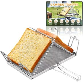 Foldable Camping Toaster,Stainless Steel Collapsible Toaster Rustproof & Heat-Resistant Design for Hiking, Picnic and Outdoor Use in Kuwait