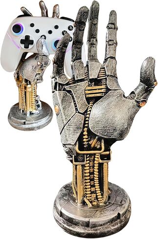 حامل وحدة تحكم اليد الميكانيكية Cyberpunk Silverhand، حامل ملحقات ألعاب Steampunk لأجهزة PS5 وXbox والكمبيوتر الشخصي - ديكور مكتب فني من الراتنج للاعبين، ديكور منزلي حديث وغرفة ألعاب فكرة هدية فريدة من نوعها in Saudi Arabia