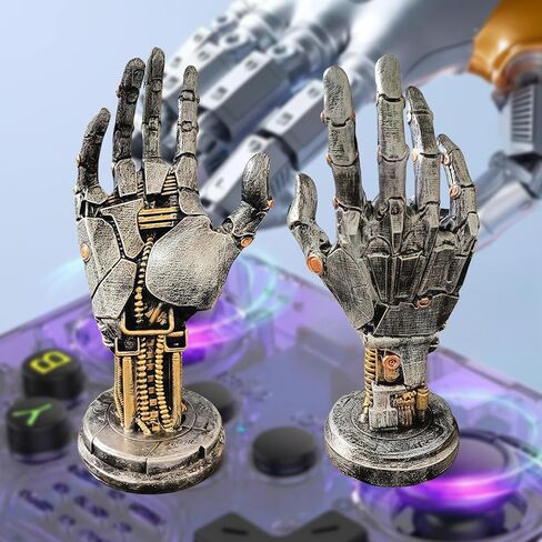 حامل وحدة تحكم اليد الميكانيكية Cyberpunk Silverhand، حامل ملحقات ألعاب Steampunk لأجهزة PS5 وXbox والكمبيوتر الشخصي - ديكور مكتب فني من الراتنج للاعبين، ديكور منزلي حديث وغرفة ألعاب فكرة هدية فريدة من نوعها in Saudi Arabia