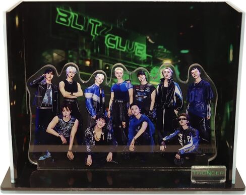 BTS MV Acrylic Diorama Stand - K-pop Music Video Scene Display with Background Panels and Logo Slot, Collectible K-Pop Merchandise Desk Decor, 9.65 x 6.69 x 0.12 in Saudi Arabia