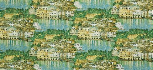 مجموعة Kaufman's Klimt - SRKM 18656 Lake City Scenic Metallic - نسيج قطني مبطن in Kuwait