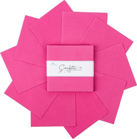 Confetti Cotton Solids Riley Hot Pink 42 5-inch Squares Charm Pack Riley Blake 5-120-RHOTPINK-42 in Saudi Arabia