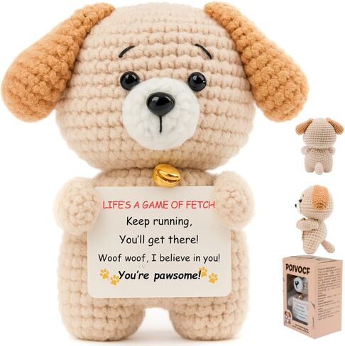 Valentines Day Gift for Her – Cute Crochet Puppy with Heart Plush – Romantic Gift for Girlfriend, Wife, Best Friend or Sister (Appreciation) in Saudi Arabia