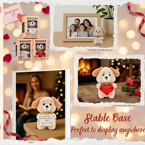 Valentines Day Gift for Her – Cute Crochet Puppy with Heart Plush – Romantic Gift for Girlfriend, Wife, Best Friend or Sister (Appreciation) in Saudi Arabia