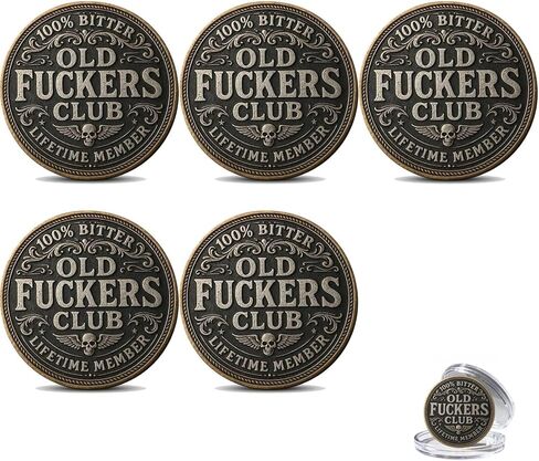 Old F*Ckers Club - عملة عضوية مدى الحياة، عملة نادي الغولف القديمة، عملة تحدي Old Fu*KERS المضحكة لنادي Still Kicking، بدون قواعد، بدون مرشحات، عملة التحدي لأفضل صديق وهدايا مزحة Old Bastard in Kuwait