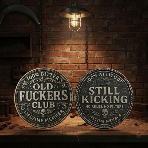 Old F*Ckers Club - عملة عضوية مدى الحياة، عملة نادي الغولف القديمة، عملة تحدي Old Fu*KERS المضحكة لنادي Still Kicking، بدون قواعد، بدون مرشحات، عملة التحدي لأفضل صديق وهدايا مزحة Old Bastard in Kuwait
