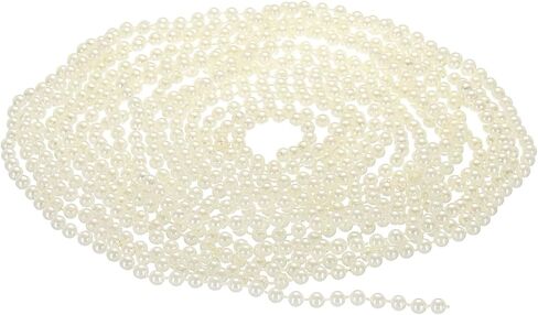 5mm Faux Pearl Beads Garland, 16.4 Ft Pearl String Chain Pearl Roll for Craft Wedding Party Home Decorative Jewelry Making Christmas Tree, Beige in Saudi Arabia