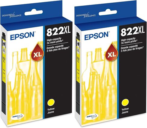 EPSON 822 DURABrite Ultra Ink High Capacity Yellow Cartridge (T822XL420-S) Works with WorkForce Pro WF-3820, WF-3823, WF-4820, WF-4830, WF-4833, WF-4834 in Kuwait