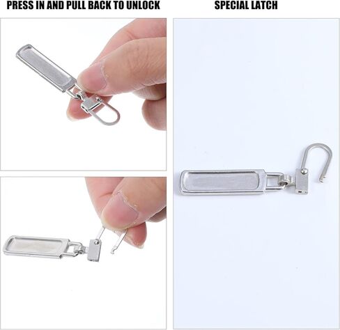 8PCS Metal Zipper Pull Replacement for Small Holes, Detachable Zipper Pull Tabs for Luggage, Clothing, Jackets, Backpacks, Boots, Purse, Coat (Silver) in Kuwait