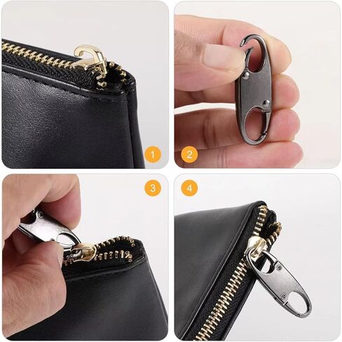 9PCS Anti Theft Zipper Clips, Double Opening Small Carabiner Clips, Elegant Zinc Alloy Zipper Pull Replacement for Travel, Commuting and Camping in Saudi Arabia