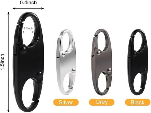 9PCS Anti Theft Zipper Clips, Double Opening Small Carabiner Clips, Elegant Zinc Alloy Zipper Pull Replacement for Travel, Commuting and Camping in Saudi Arabia