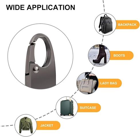 9PCS Anti Theft Zipper Clips, Double Opening Small Carabiner Clips, Elegant Zinc Alloy Zipper Pull Replacement for Travel, Commuting and Camping in Saudi Arabia