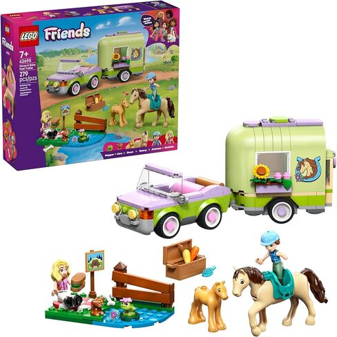 LEGO Friends Horse & Baby Foal Trailer Building Toy for Girls & Boys - Pretend Play Set for Kids, Ages 7+ - W/Autumn & Matilde Minidolls, Toy Animals, & Accessories - Gift Idea for Birthdays - 42695 in Saudi Arabia