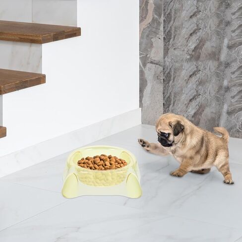 Milisten Pet Dog Bowl Cat Food Bowl Candy Color Crystal Large Yellow Puppy Feeder Portable Pet Water Dish for Indoor Feeding in Saudi Arabia
