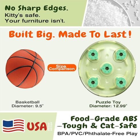 طريقتان للعب من KADTC - لعبة ألغاز كبيرة الحجم لعلاج القطط من العلامة التجارية الأمريكية والتصميم، كرات البحث عن الطعام للقطط الداخلية، ألغاز تغذية القطط الصغيرة، تحفيز الإثراء البطيء، ألعاب تفاعلية لإثارة الدماغ in Kuwait