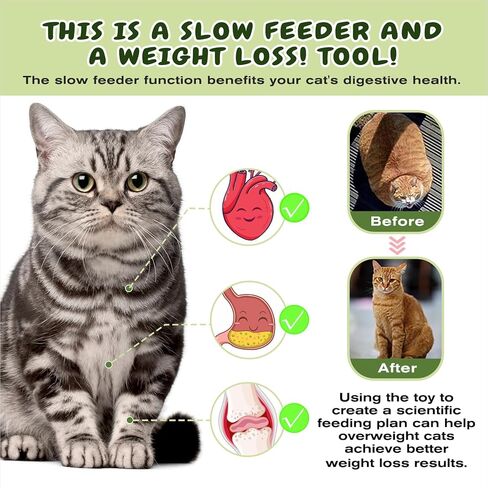 طريقتان للعب من KADTC - لعبة ألغاز كبيرة الحجم لعلاج القطط من العلامة التجارية الأمريكية والتصميم، كرات البحث عن الطعام للقطط الداخلية، ألغاز تغذية القطط الصغيرة، تحفيز الإثراء البطيء، ألعاب تفاعلية لإثارة الدماغ in Kuwait