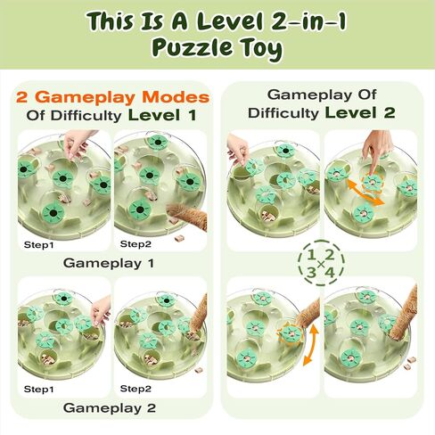 طريقتان للعب من KADTC - لعبة ألغاز كبيرة الحجم لعلاج القطط من العلامة التجارية الأمريكية والتصميم، كرات البحث عن الطعام للقطط الداخلية، ألغاز تغذية القطط الصغيرة، تحفيز الإثراء البطيء، ألعاب تفاعلية لإثارة الدماغ in Kuwait