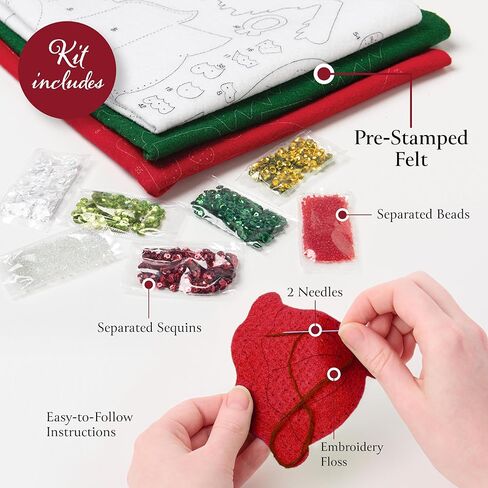 Bucilla Felt Applique 18" Stocking Making Kit, Yuletide Chapel, Perfect for DIY Arts and Crafts in Saudi Arabia