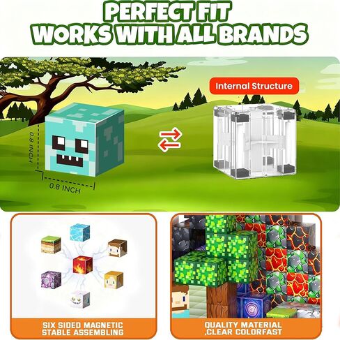 100 قطعة من المكعبات المغناطيسية من UGY - بناء عالم المغناطيس الخاص بالألغام، مكعبات بناء مغناطيسية للأطفال الذين تتراوح أعمارهم بين 4-6 و6-8 و8-12، ألعاب حسية تعليمية STEM للأولاد والبنات in Kuwait