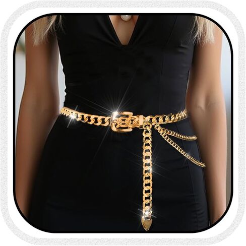 Nicute Silver Waist Chain Metal Chain Belts Chunky Dress Belt Accessories for Women in Saudi Arabia