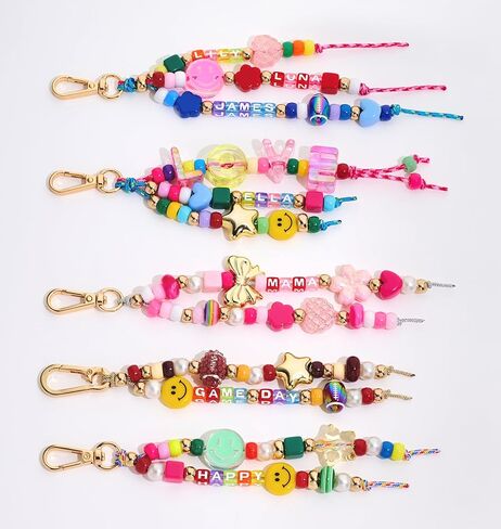 RepaTime Beaded Bag Charm Kit丨Keychain Making Kit丨DIY Jewelry Making Kit丨Acrylic Bag Charm Beads 丨Key Chain Supplies Crafts Accessoriess丨Girls Christmas Gifts,Party,Family Activity for All Ages in Saudi Arabia