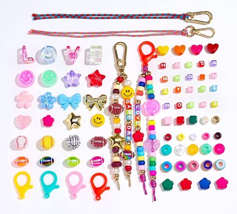 RepaTime Beaded Bag Charm Kit丨Keychain Making Kit丨DIY Jewelry Making Kit丨Acrylic Bag Charm Beads 丨Key Chain Supplies Crafts Accessoriess丨Girls Christmas Gifts,Party,Family Activity for All Ages in Saudi Arabia