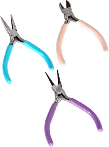 3 Piece Jewelry Pliers Set - Needle Nose, Round Nose & Wire Cutters for Jewelry Making, Repair & Crafting - Professional Jewelry Tools with Comfort Grips in Saudi Arabia