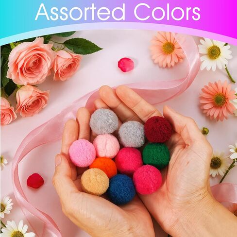 Kifmurase 500 Pcs Multicolor Pom Poms for Craft, 1.2 Inch 20 Colors Pompoms Art and Crafts for Hobby Supplies and Creative Craft DIY Project Material in Saudi Arabia