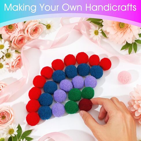 Kifmurase 500 Pcs Multicolor Pom Poms for Craft, 1.2 Inch 20 Colors Pompoms Art and Crafts for Hobby Supplies and Creative Craft DIY Project Material in Saudi Arabia