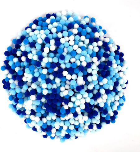 Qumenan 1500 Pieces St. Patrick's Day Pom Poms Green White Small Fluffy Pom Balls Bulk for Crafts Making DIY Hobby Arts Holiday Decorations Supplies (5colors, 1 cm ) in Saudi Arabia