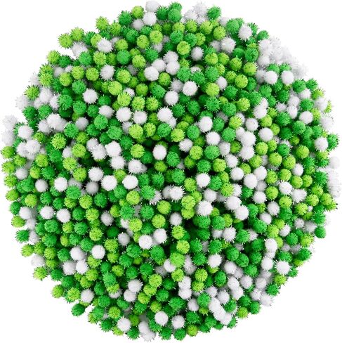 Qumenan 1500 Pieces St. Patrick's Day Pom Poms Green White Small Fluffy Pom Balls Bulk for Crafts Making DIY Hobby Arts Holiday Decorations Supplies (5colors, 1 cm ) in Saudi Arabia