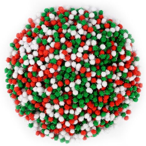 Qumenan 1500 Pieces St. Patrick's Day Pom Poms Green White Small Fluffy Pom Balls Bulk for Crafts Making DIY Hobby Arts Holiday Decorations Supplies (5colors, 1 cm ) in Saudi Arabia