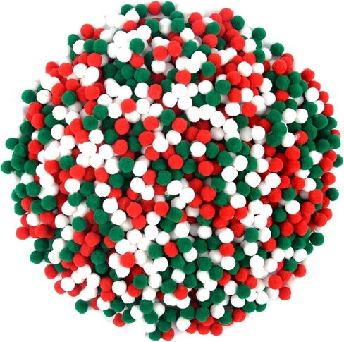 Qumenan 1500 Pieces St. Patrick's Day Pom Poms Green White Small Fluffy Pom Balls Bulk for Crafts Making DIY Hobby Arts Holiday Decorations Supplies (5colors, 1 cm ) in Saudi Arabia