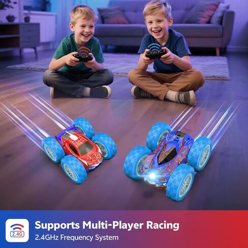 RC سيارات العنكبوت ألعاب للأطفال 4-12، 4WD سيارة التحكم عن بعد سيارة العنكبوت هدية، سيارة حيلة مزدوجة الجوانب مع أضواء LED 2.4 جيجا هرتز 360 درجة الوجه والدوران / الدوران، 60 دقيقة وقت اللعب، هدية للأطفال والأولاد والمبتدئين in Kuwait