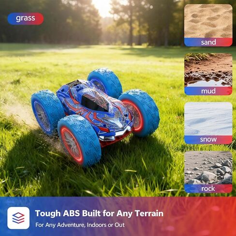 RC سيارات العنكبوت ألعاب للأطفال 4-12، 4WD سيارة التحكم عن بعد سيارة العنكبوت هدية، سيارة حيلة مزدوجة الجوانب مع أضواء LED 2.4 جيجا هرتز 360 درجة الوجه والدوران / الدوران، 60 دقيقة وقت اللعب، هدية للأطفال والأولاد والمبتدئين in Kuwait