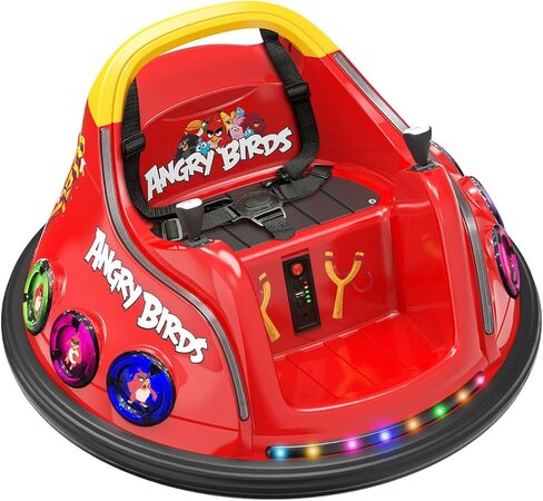 ANPABO 12V Toddler Bumper Car w/ 360° Spins, Remote Control, Rainbow Lights & Bluetooth, 5-Point Seat Belt, 3 Speeds, Bumper Car for Toddlers, Blue in Saudi Arabia