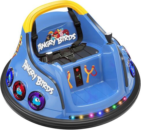 ANPABO 12V Toddler Bumper Car w/ 360° Spins, Remote Control, Rainbow Lights & Bluetooth, 5-Point Seat Belt, 3 Speeds, Bumper Car for Toddlers, Blue in Kuwait