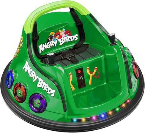 ANPABO 12V Toddler Bumper Car w/ 360° Spins, Remote Control, Rainbow Lights & Bluetooth, 5-Point Seat Belt, 3 Speeds, Bumper Car for Toddlers, Blue in Saudi Arabia