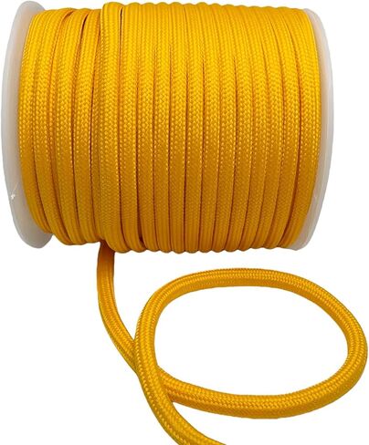5mm Solid Polyester Rope - 20 Yards Braided Cord for Lanyards, Clothesline, Camping, Plant (1-Black) in Saudi Arabia