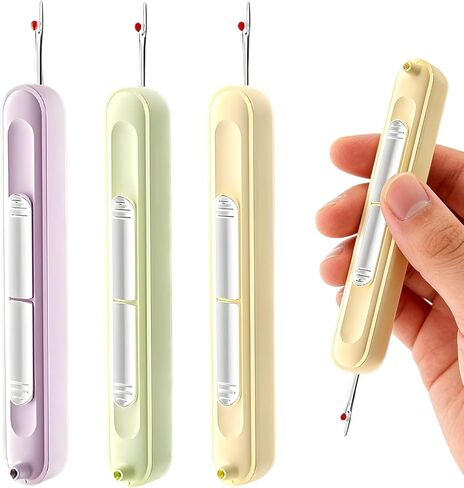 2 في 1 أداة تفكيك الدرزات وأداة تفكيك الدرزات وأداة تفكيك الدرزات للخياطة اليدوية والحياكة والغرز المتقاطعة والتطريز وإزالة الخيوط (3 ألوان) in Kuwait