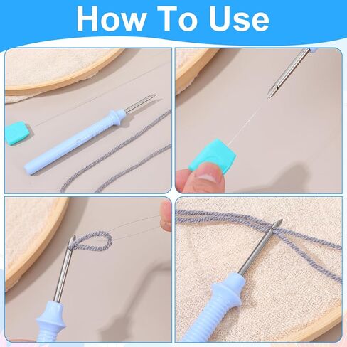20 Pcs Punch Needle Threaders 7.87 Inch Long Threader for Embroidery Punch Needle Kit Stitching Sewing Accessories for Cross Stitch DIY Sewing Craft Work in Saudi Arabia