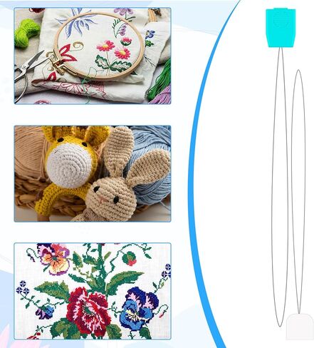 20 Pcs Punch Needle Threaders 7.87 Inch Long Threader for Embroidery Punch Needle Kit Stitching Sewing Accessories for Cross Stitch DIY Sewing Craft Work in Saudi Arabia