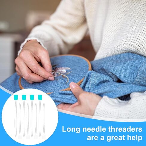 20 Pcs Punch Needle Threaders 7.87 Inch Long Threader for Embroidery Punch Needle Kit Stitching Sewing Accessories for Cross Stitch DIY Sewing Craft Work in Saudi Arabia