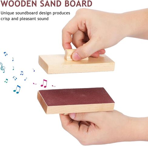 VOSAREA 1 Pair Wooden Sand Block Percussion Musical Instrument Toy Children Rhythm Sand Block in Saudi Arabia
