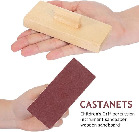 VOSAREA 1 Pair Wooden Sand Block Percussion Musical Instrument Toy Children Rhythm Sand Block in Saudi Arabia