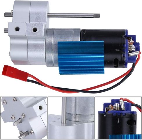 Metal Gearbox Speed Change Gear Box with 370 Brush Motor RC Car Accessory for WPL C14 C24 B14 B24 B16 B36 Remote Control Car in Saudi Arabia