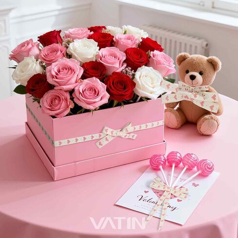 شريط قطني من VATIN Valentine، مطبوع بقلوب حمراء، 3/8 بوصة × 12 ياردة، لباقة الزهور، تغليف الهدايا، ديكور الزفاف، صناعة الأقواس، لوازم إكليل الزهور in Saudi Arabia