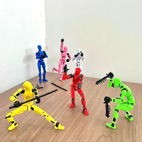 (Assembly Completed) 6 Packs Titan13 Action Figure, Dummy 13 3D Printed Action Figure Toy Gifts for Kids, Robot 13 ActionFigure Full Body Mechanical Doll Christmas Birthday Gift for Boys Girls in Saudi Arabia