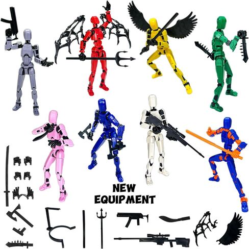 (Assembly Completed) 6 Packs Titan13 Action Figure, Dummy 13 3D Printed Action Figure Toy Gifts for Kids, Robot 13 ActionFigure Full Body Mechanical Doll Christmas Birthday Gift for Boys Girls in Saudi Arabia